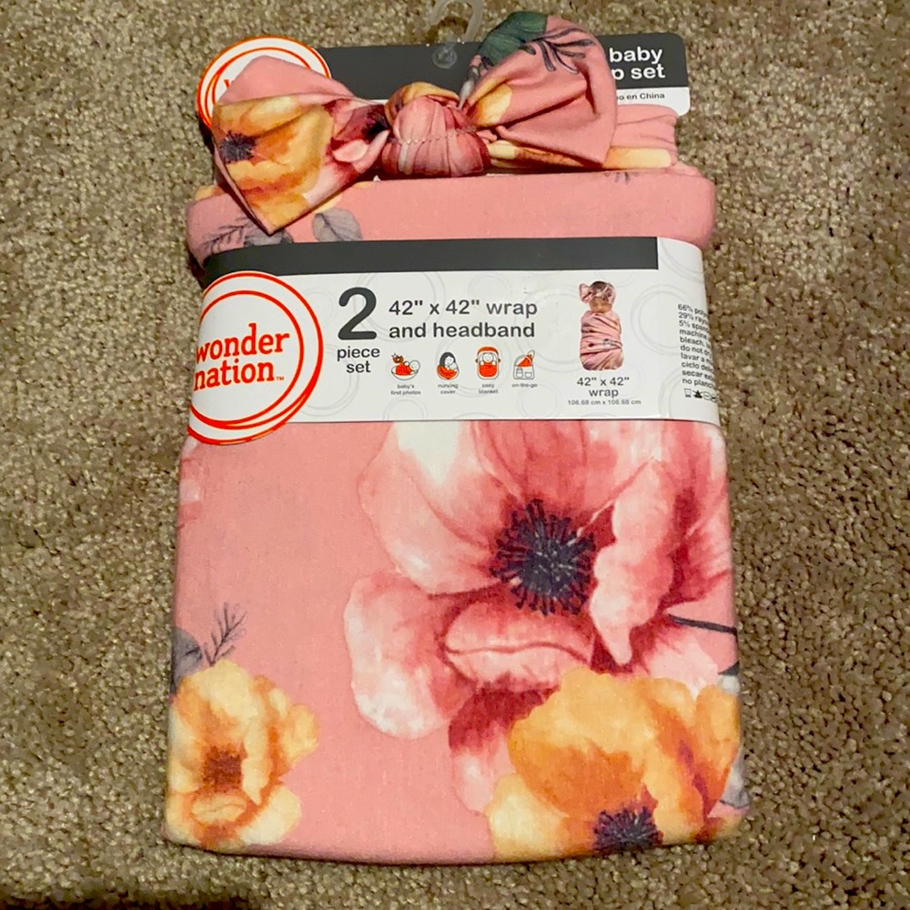 Baby wrap set. Wrap and headband .